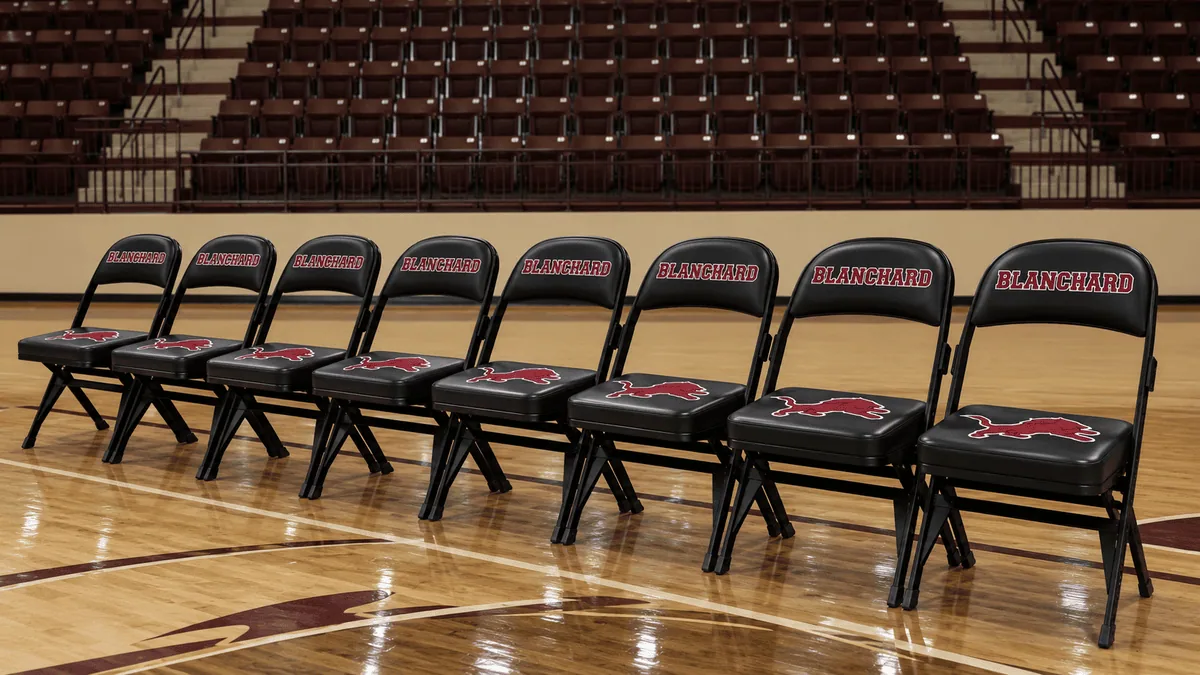 Custom Blanchard High School basketball team chairs by Athletic Seating